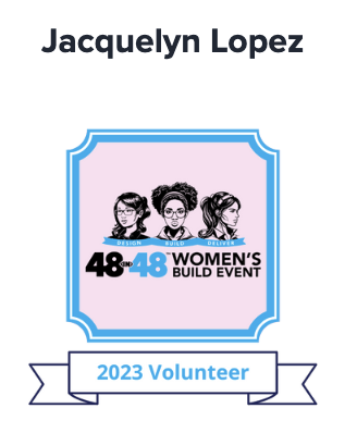 2023 Women's Build 48in48 Volunteer Badge