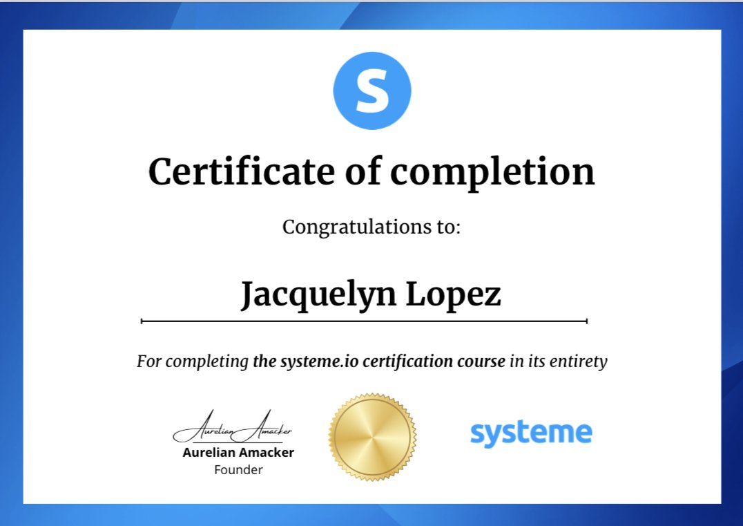 2023 Systeme.io Certification